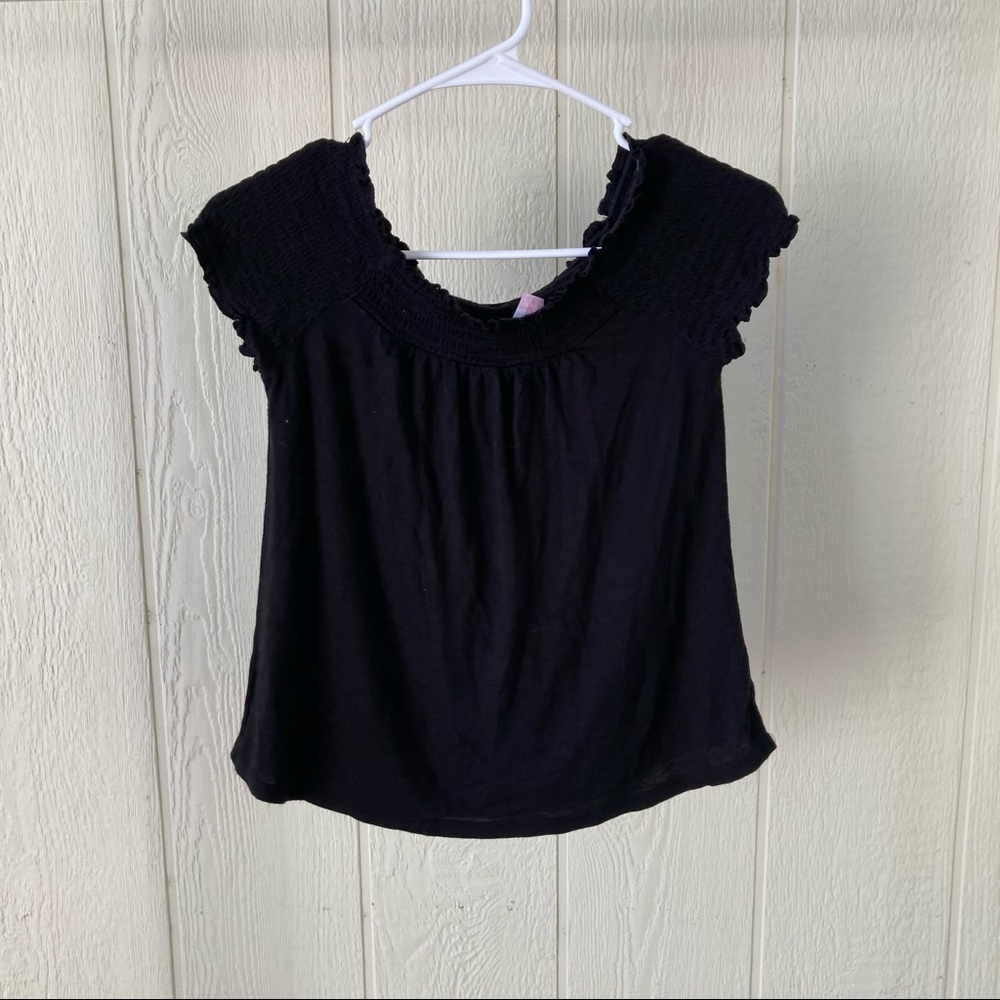 Black Off the shoulder ruched top